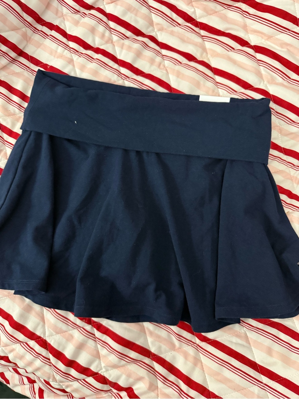 PINK Victoria's Secret Navy Fold-Over Skater Mini Skirt